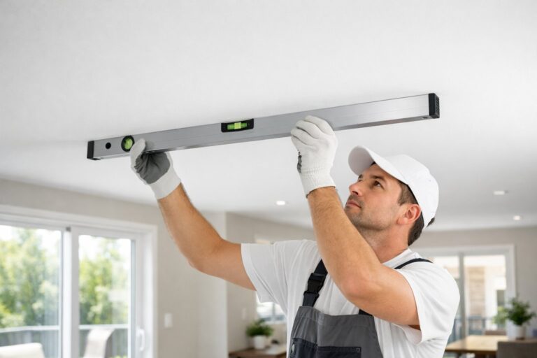 Checking the levels of the ceiling
